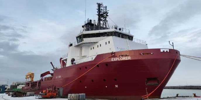 The offshore vessel Explorer alongside